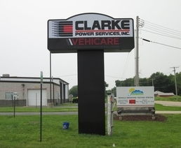 Clark Power Services Pylon Business Sign