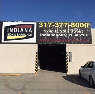 Indiana Sign & Barricade business sign before new installation