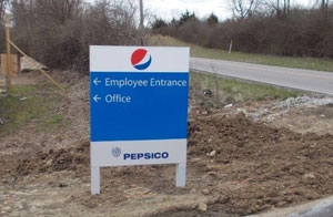 Pepsi Distribution Center directional sign