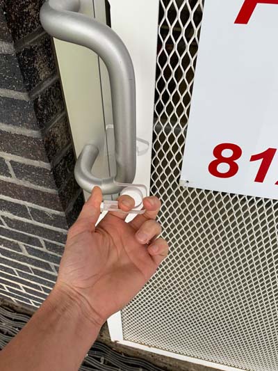 Opening a door with Hygiene Hand Opening a door with Hygiene Hand